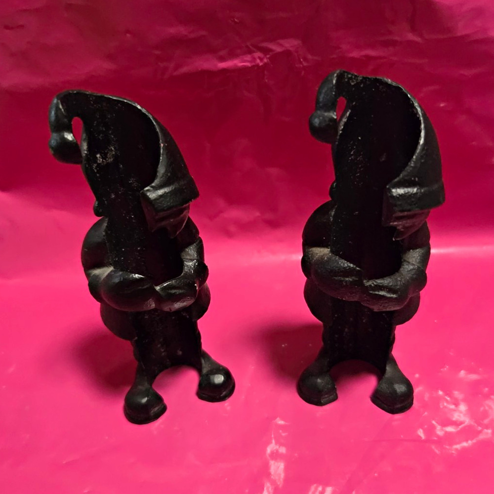 Set of 2 Gothic Black Cast Iron Taper Candle Holders *candles not included*